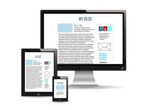 give your website responsive design illustrated with images of imac ipad and smartphone