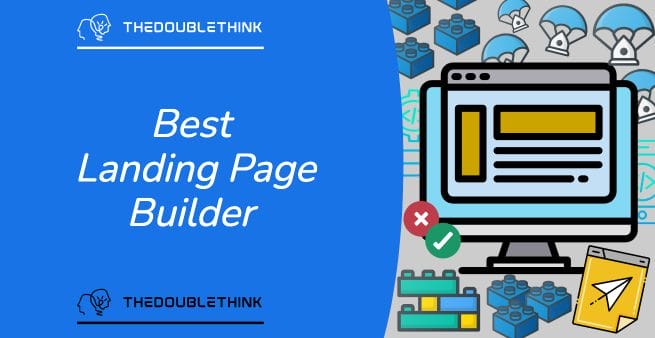 best landing page builder in white text on vivid blue background