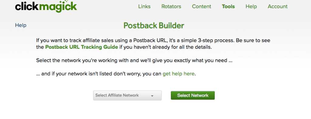 postback url builder screenshot