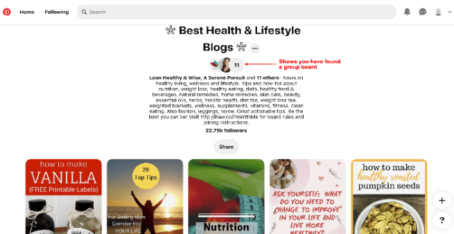pinterest group board example