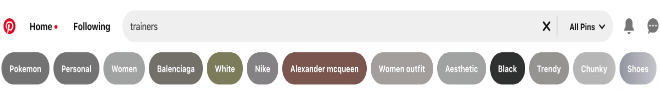 pinterest category search results