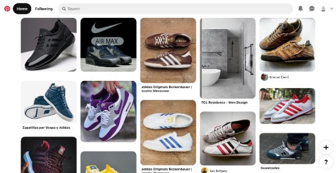 pinterest home page feed example