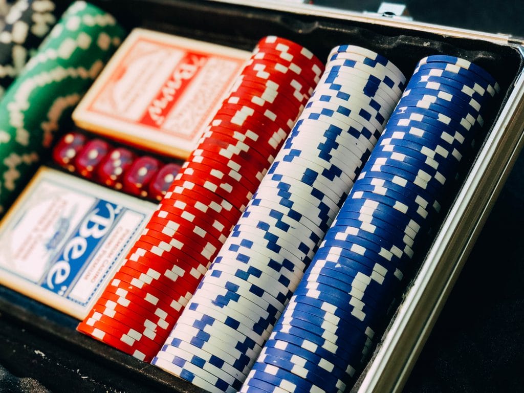 poker chips in case