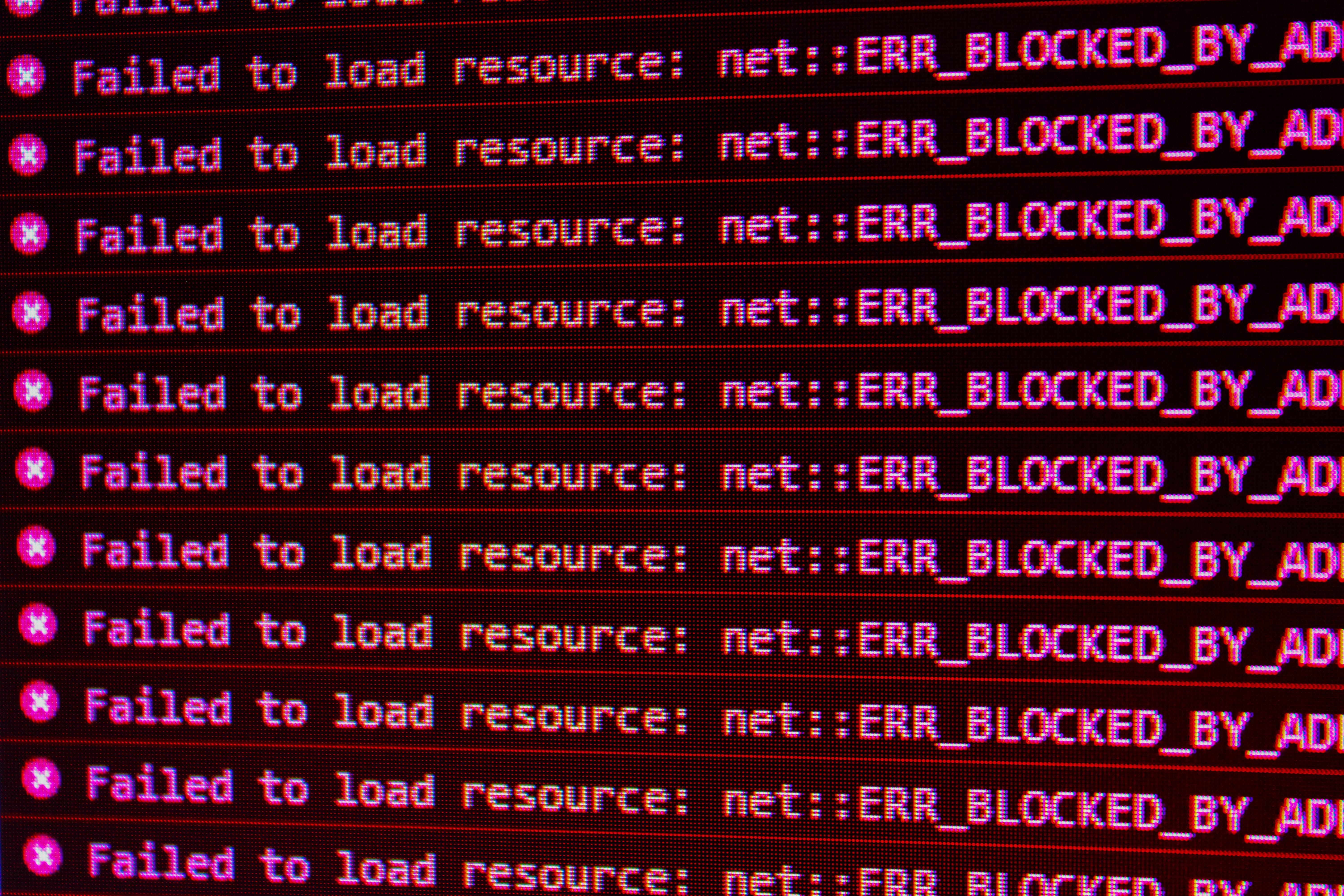 failed to load error message