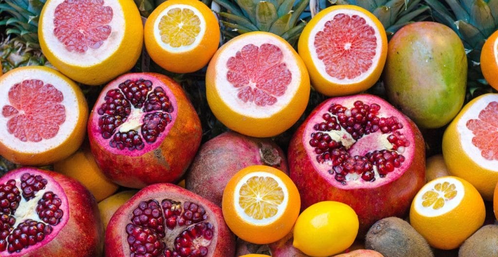 colourful citrus fruits sliced in half as proxy for food and recipe blogs