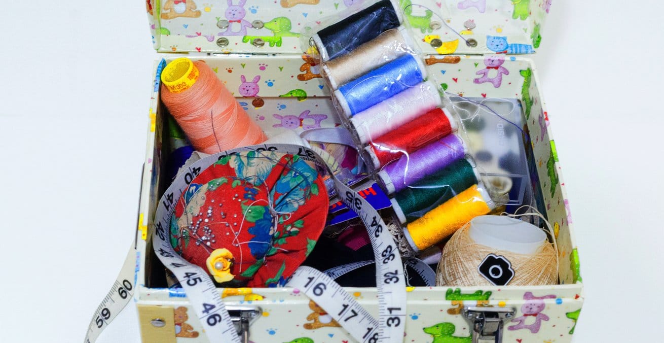 box of craft equipment as proxy for craft blogs