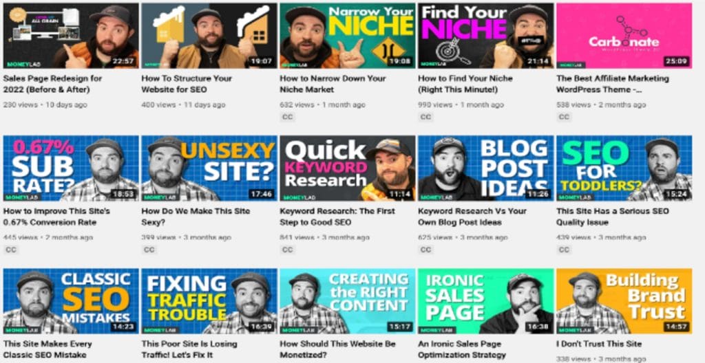 best affiliate marketing youtube channels money lab video stills