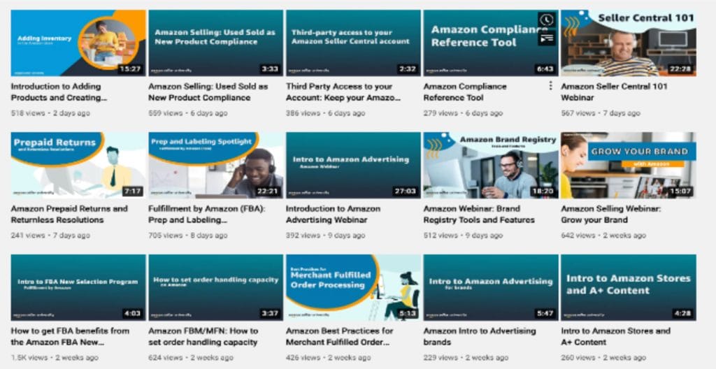 amazon-seller-university-youtube-channel-screenshot