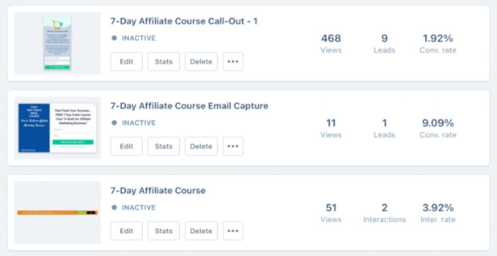 3 way split test results example from convertbox 