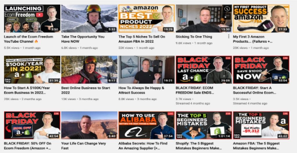 dan vas youtube channel screenshot