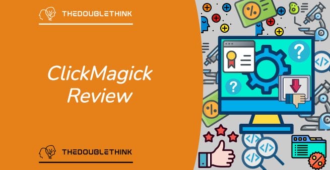 clickmagick review in white text on orange background