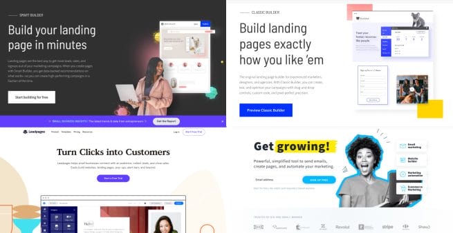 how to create a landing page without a website