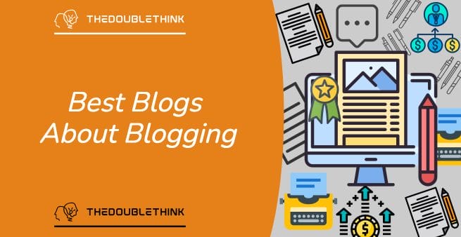 best blogs about blogging in white text on vivid orange background