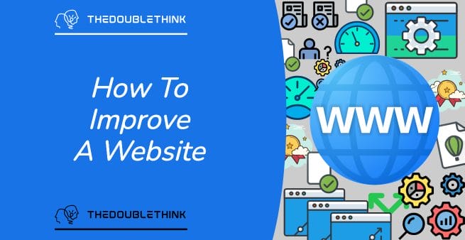how to improve your website in white text on vivid blue background